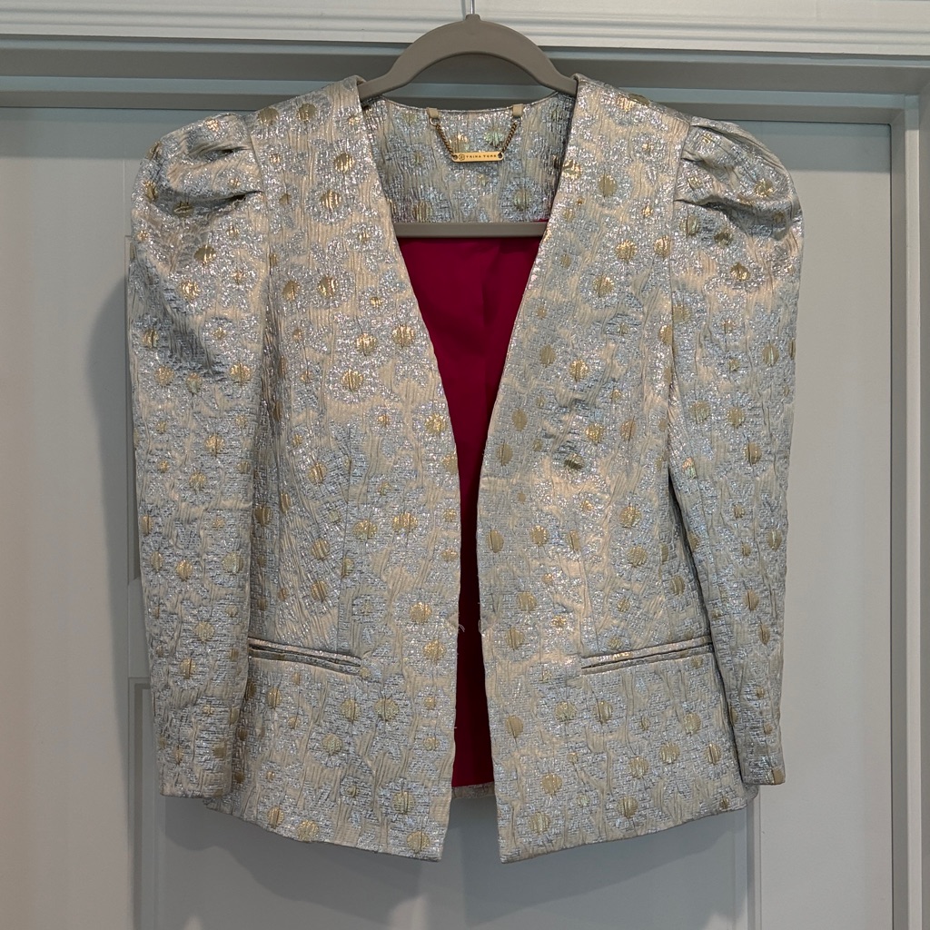 Trina Turk Metallic Floral Blazer